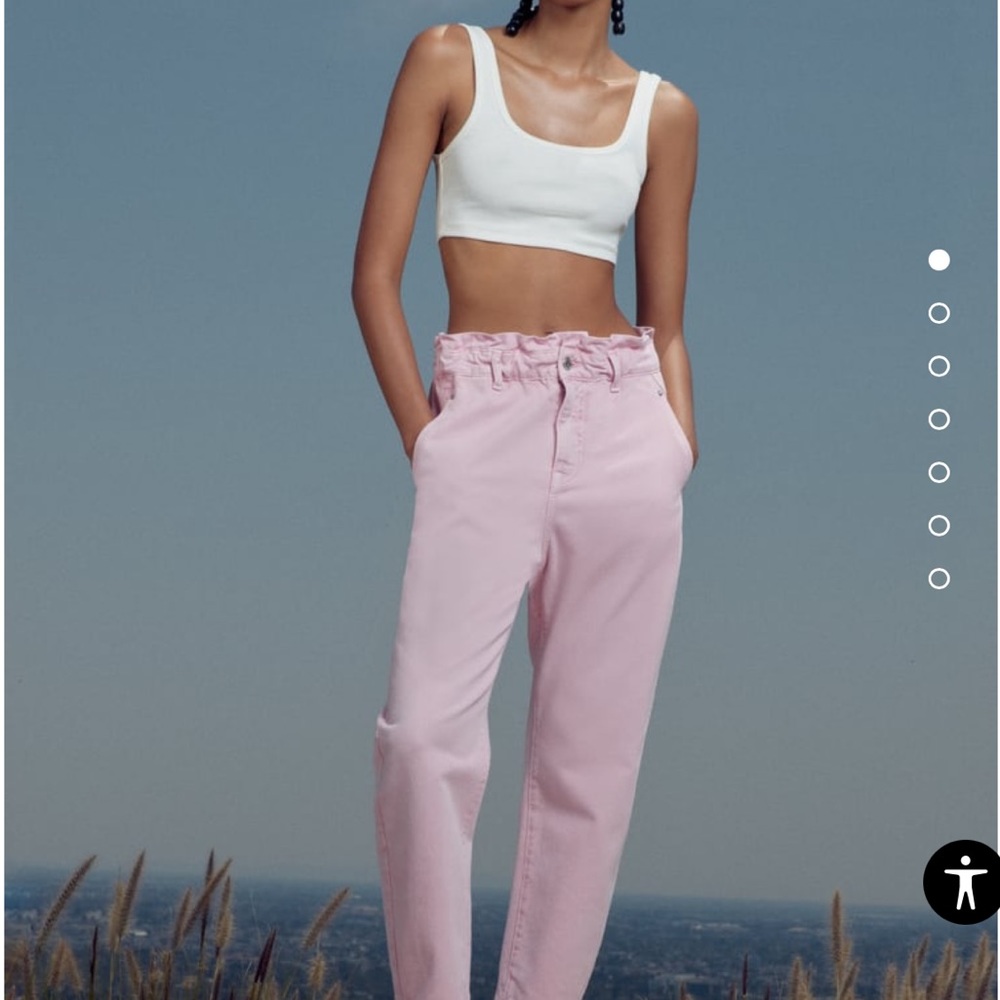 Like New Zara Light Pink Baggy Jeans Size 0